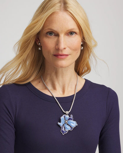 Blue Flower Pendant - Chico's