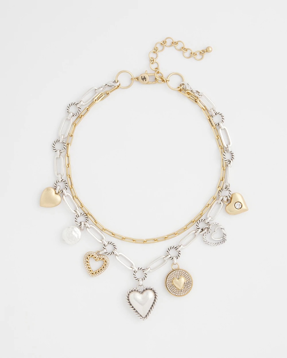 Mixed Metal Heart Charm Necklace - Chico's
