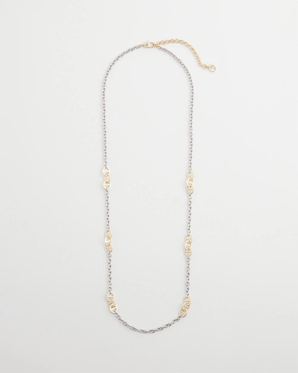 Mixed Metal Link Long Necklace - Chico's