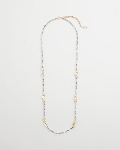 Mixed Metal Link Long Necklace - Chico's