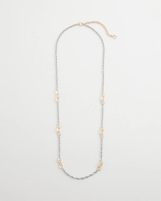 Mixed Metal Link Long Necklace - Chico's