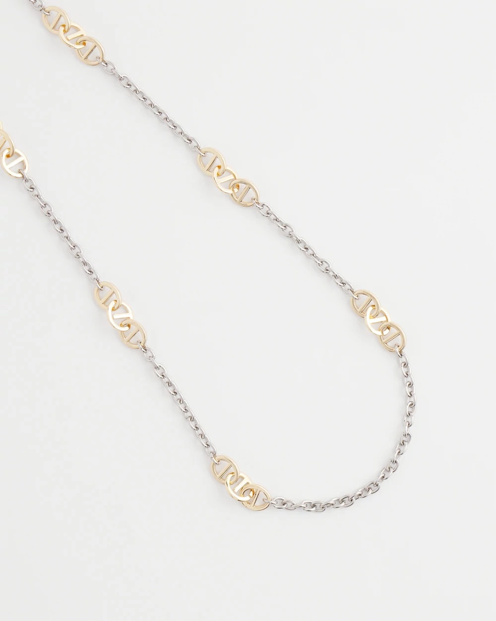 Mixed Metal Link Long Necklace - Chico's