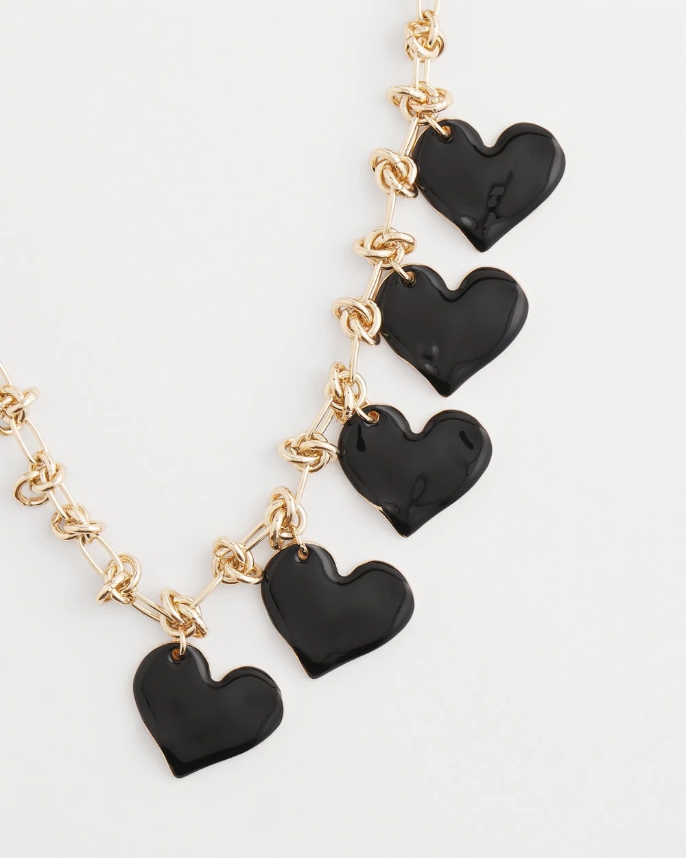 Black Heart Drop Off Necklace - Chico's