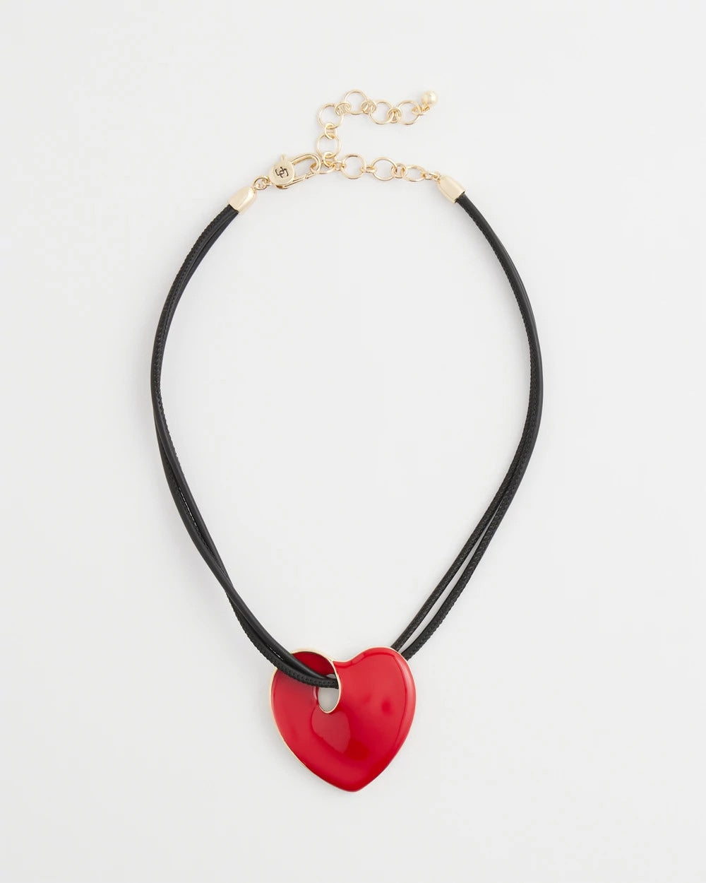 Red Enamel Heart Pendant Necklace - Chico's