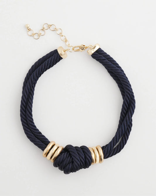 Navy Knot Rope Necklace - Chico's