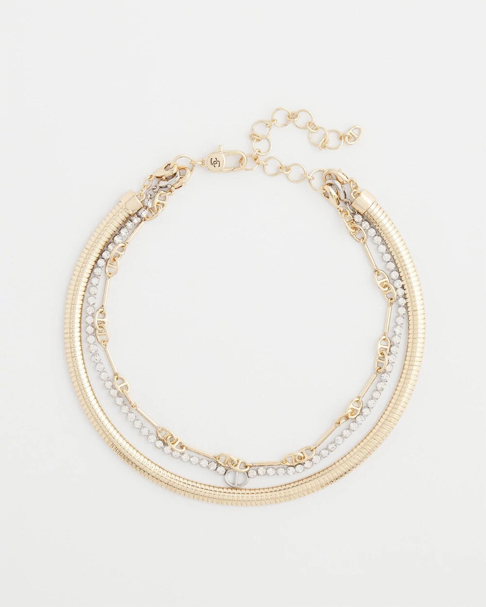 Mixed Metal Link Triple-Strand Necklace - Chico's