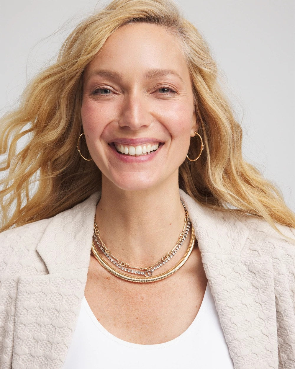 Mixed Metal Link Triple-Strand Necklace - Chico's