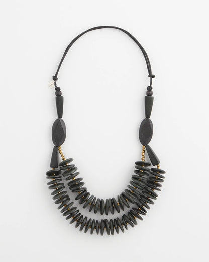 SYLCA® x Chico's Black Disk Bead Statement Necklace - Chico's