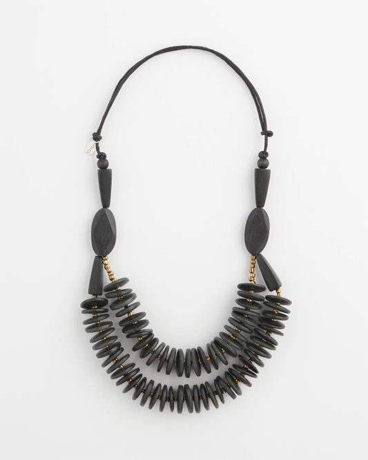 SYLCA® x Chico's Black Disk Bead Statement Necklace - Chico's