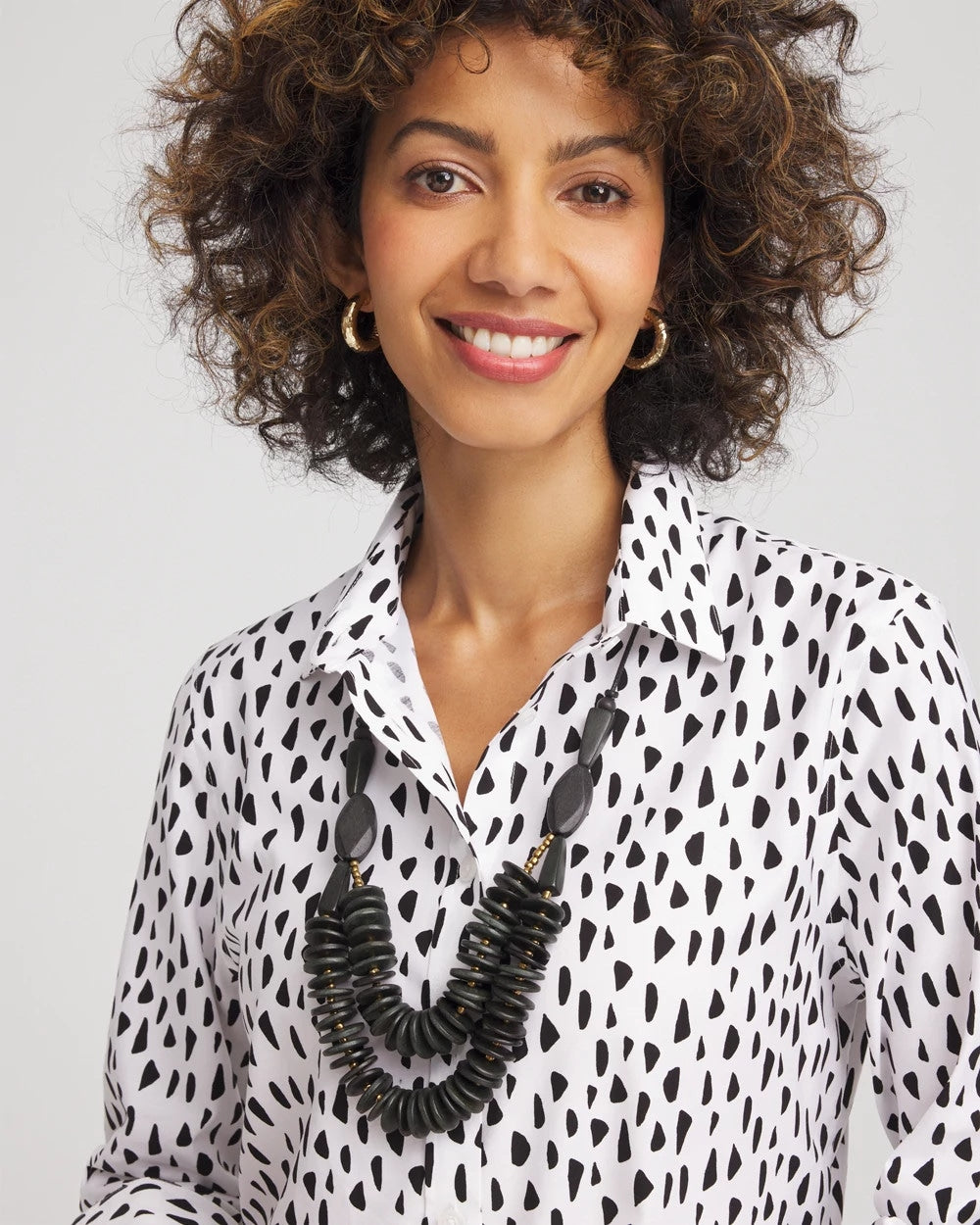 SYLCA® x Chico's Black Disk Bead Statement Necklace - Chico's
