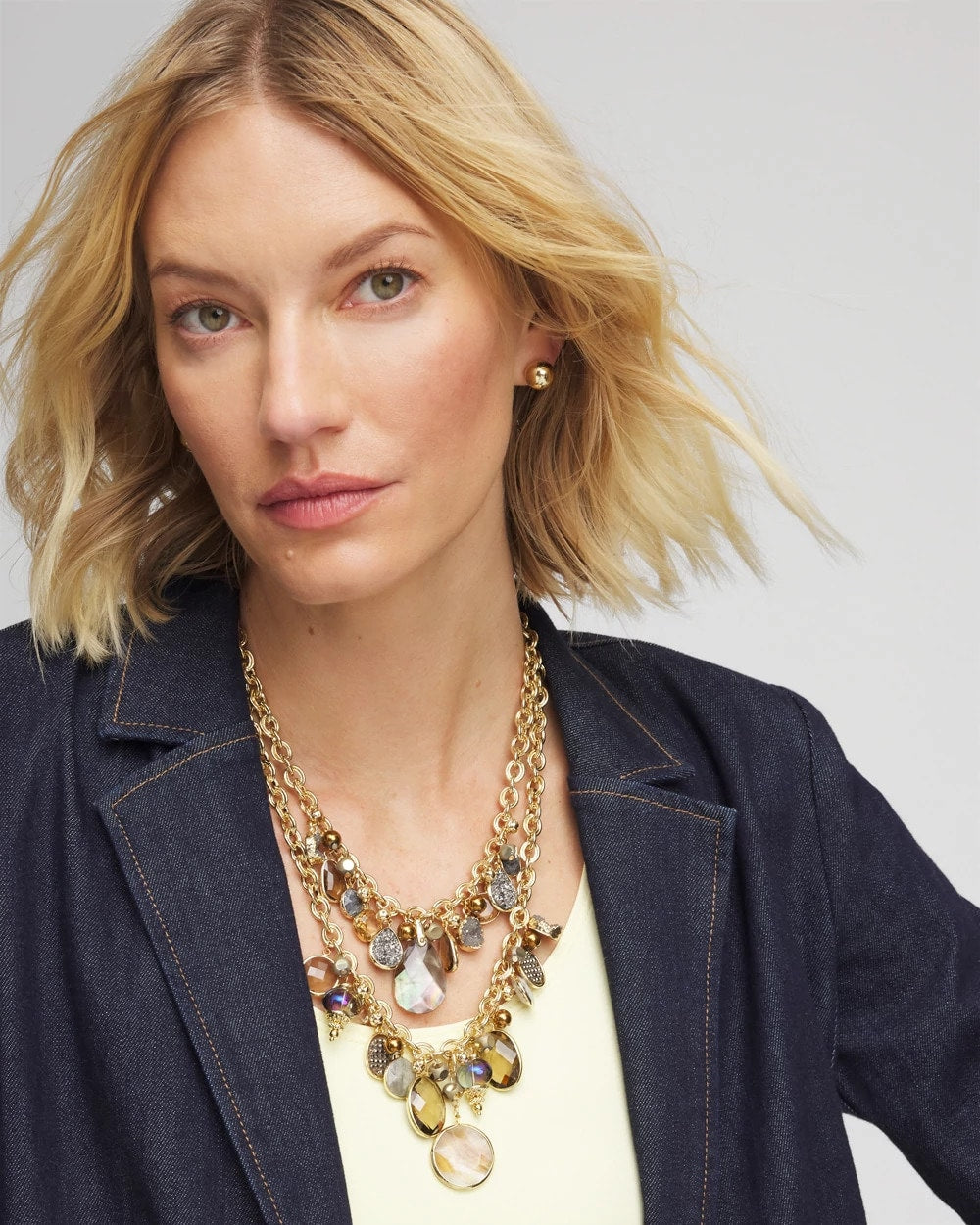 Faceted Gem Drop Off Bib Necklace - Chico's
