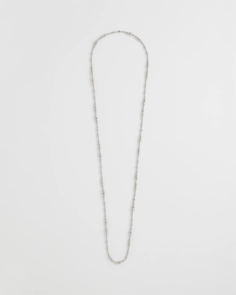 Silvertone Long Beaded Necklace - Chico's