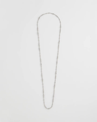 Silvertone Long Beaded Necklace - Chico's