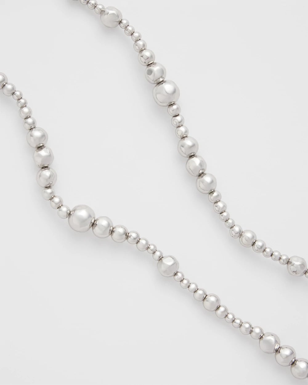 Silvertone Long Beaded Necklace - Chico's