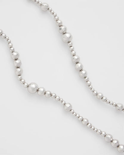 Silvertone Long Beaded Necklace - Chico's