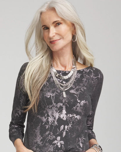 Silver Tone Pave Multistrand Necklace - Chico's
