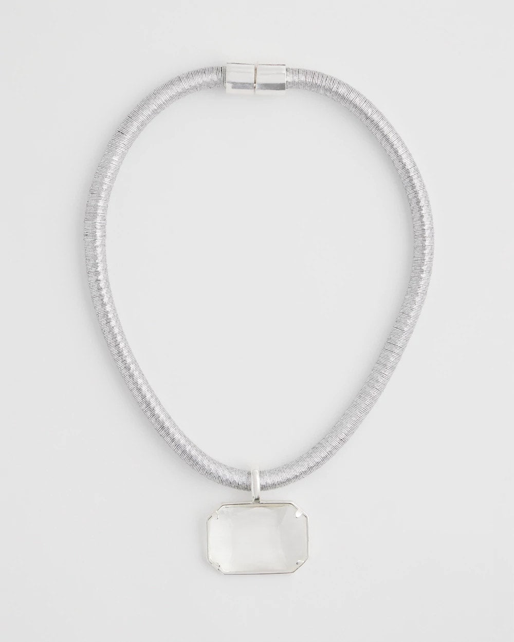 Silvertone Gem Pendant Cord Necklace - Chico's