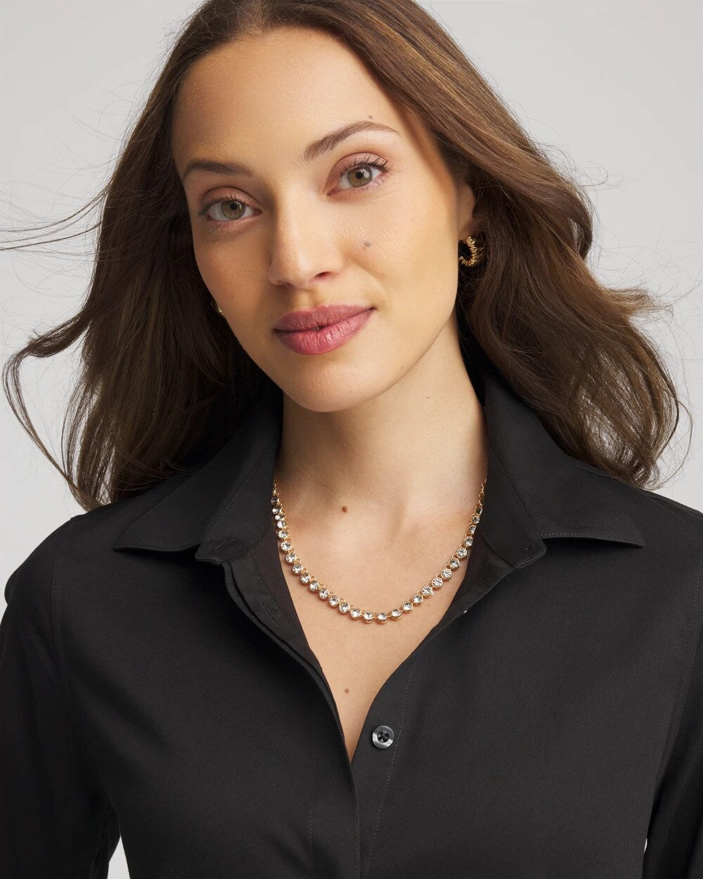 Goldtone Tennis Necklace - Chico's