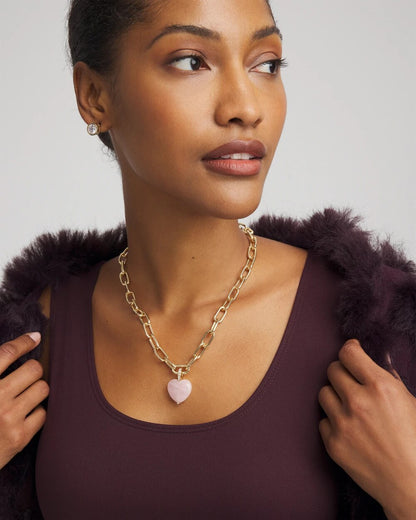 Genuine Quartz Heart Pendant Necklace - Chico's