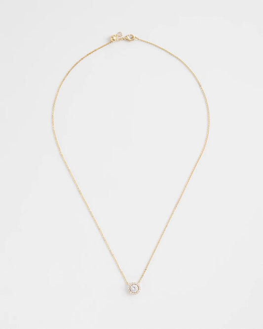 Gold Tone Drop Stone Necklace - Chico's
