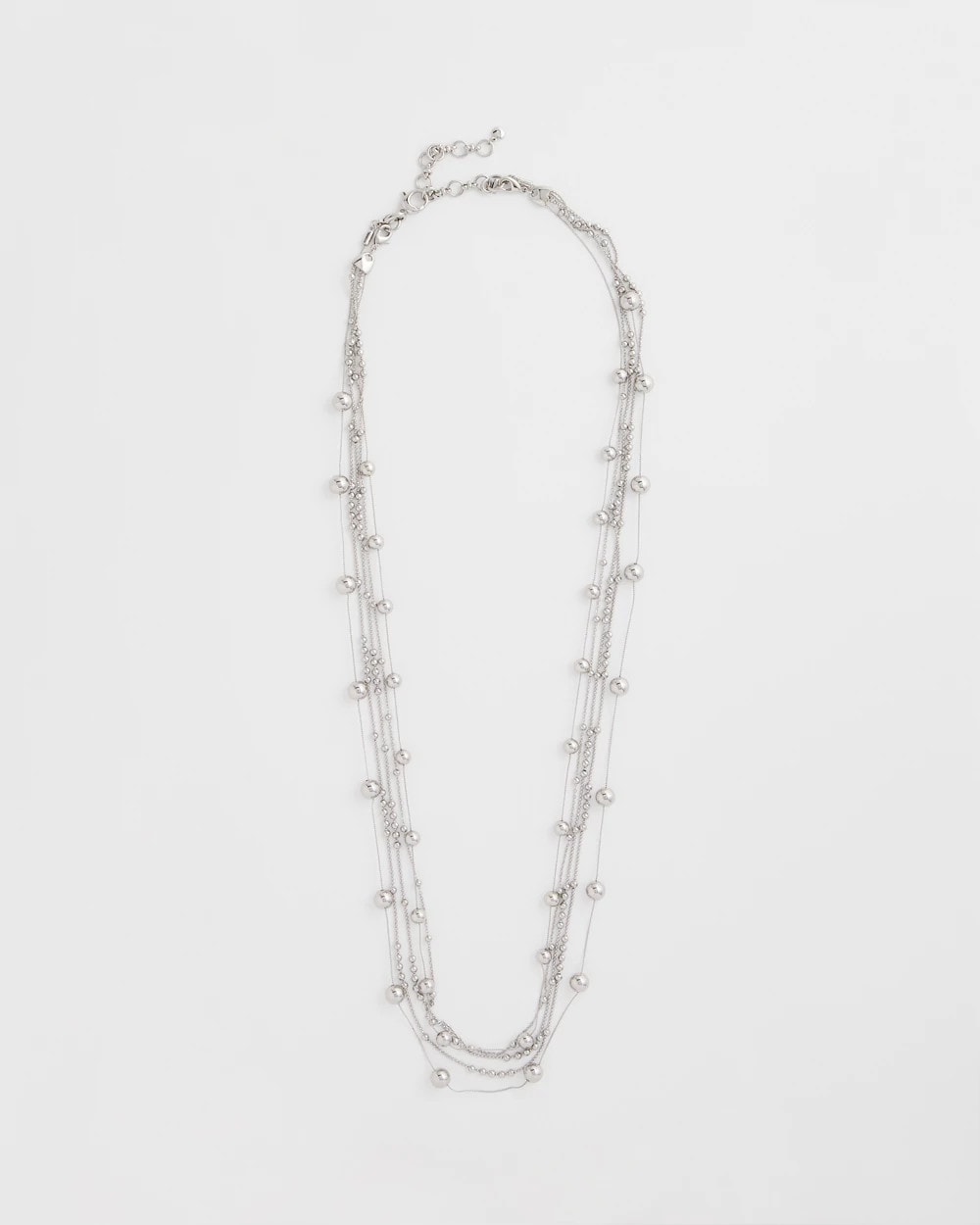 Multistrand Beaded Silvertone Necklace - Chico's