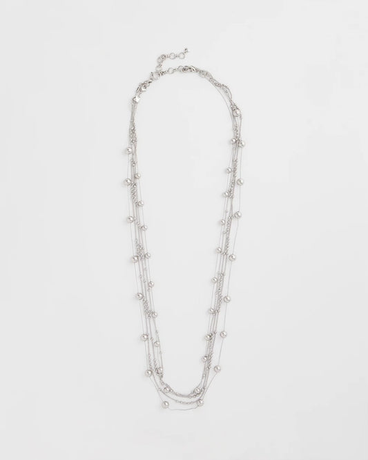 Multistrand Beaded Silvertone Necklace - Chico's