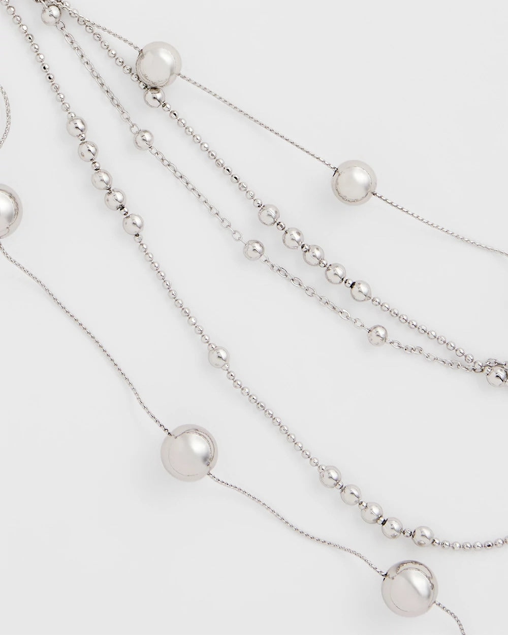 Multistrand Beaded Silvertone Necklace - Chico's