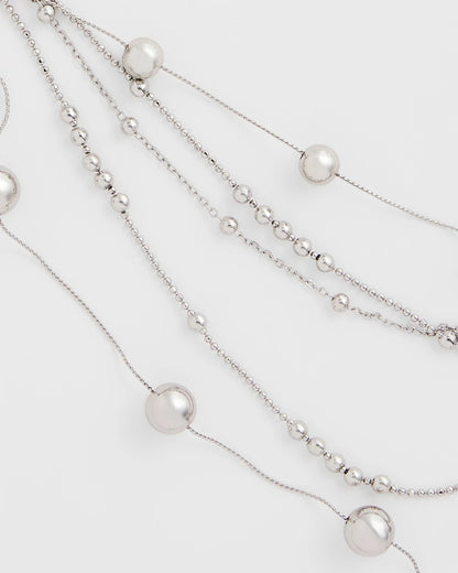 Multistrand Beaded Silvertone Necklace - Chico's