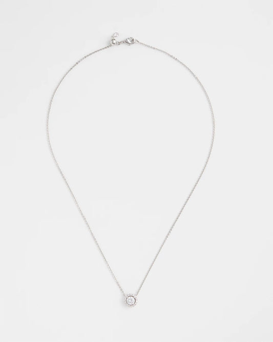 Silver Tone Drop Stone Necklace - Chico's