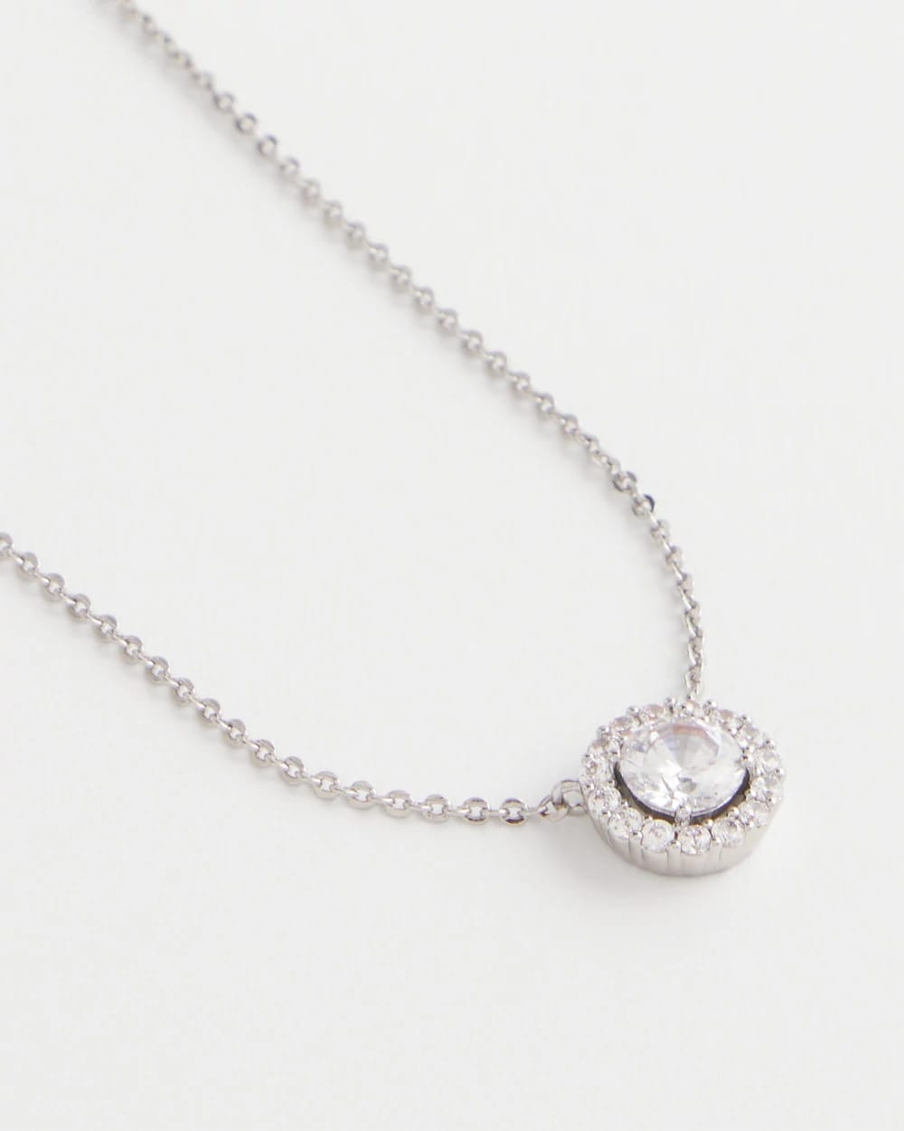Silver Tone Drop Stone Necklace - Chico's