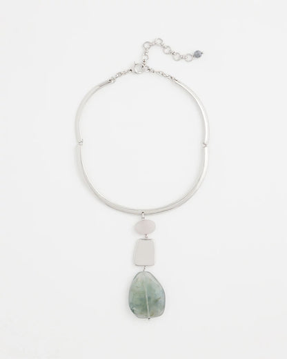 Linear Jade & Resin Pendant Collar - Chico's