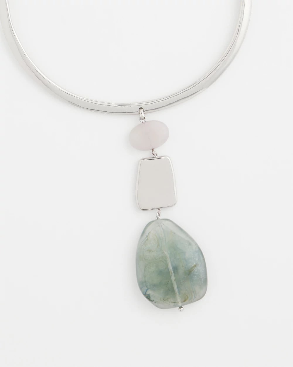Linear Jade & Resin Pendant Collar - Chico's