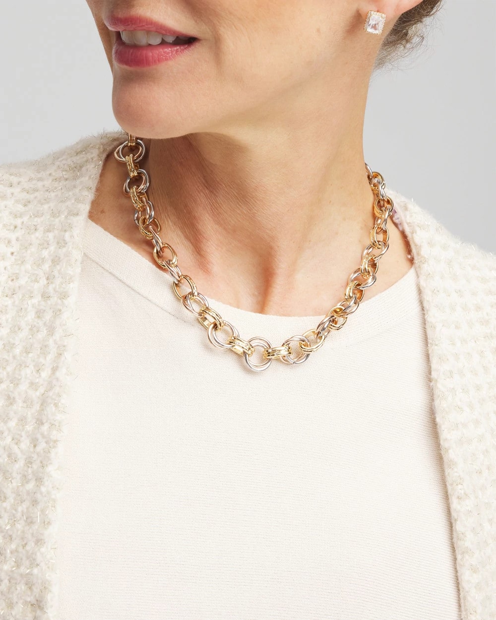 Convertible Tri-Tone Short Necklace - Chico's