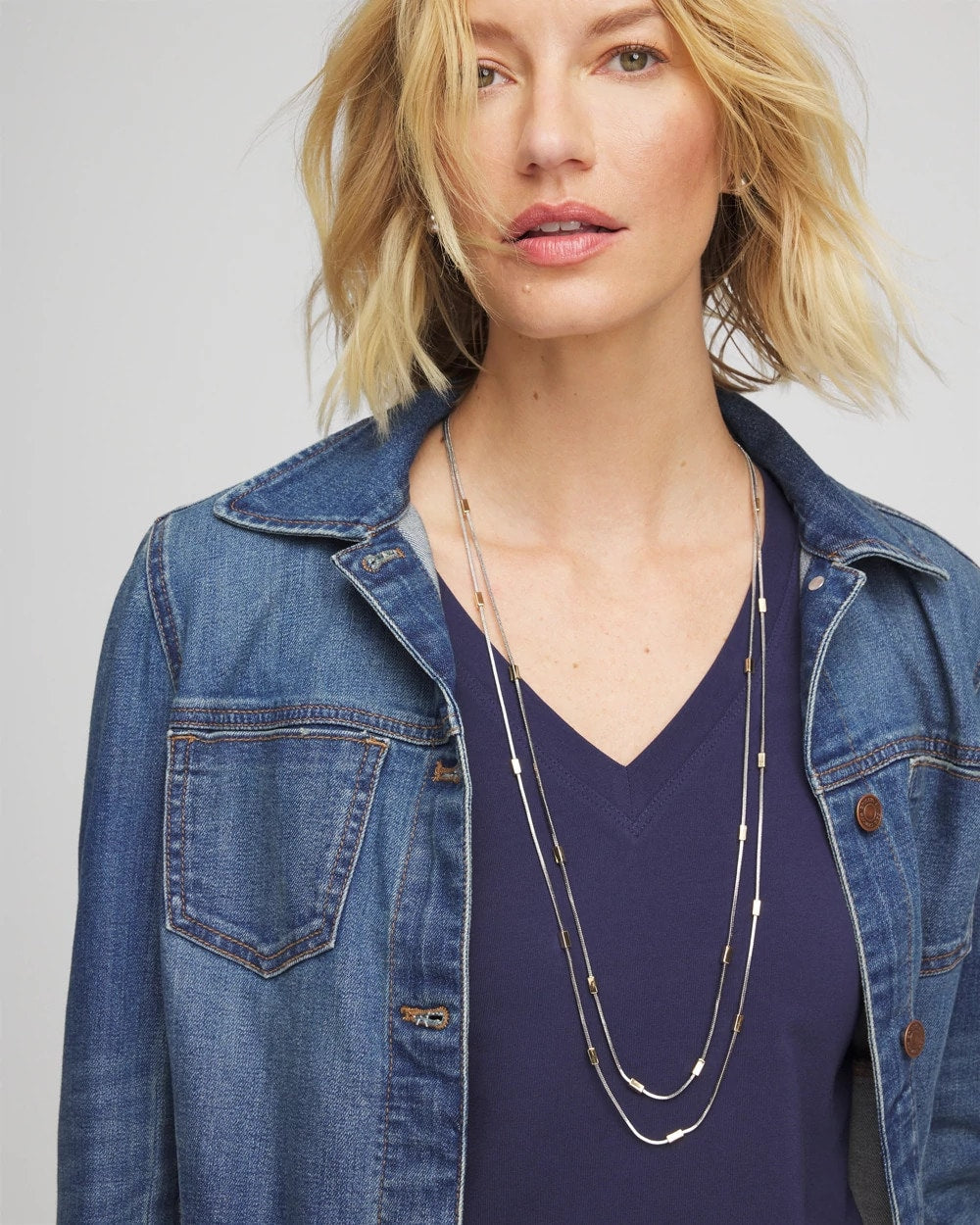Mixed Metal Double Strand Necklace - Chico's