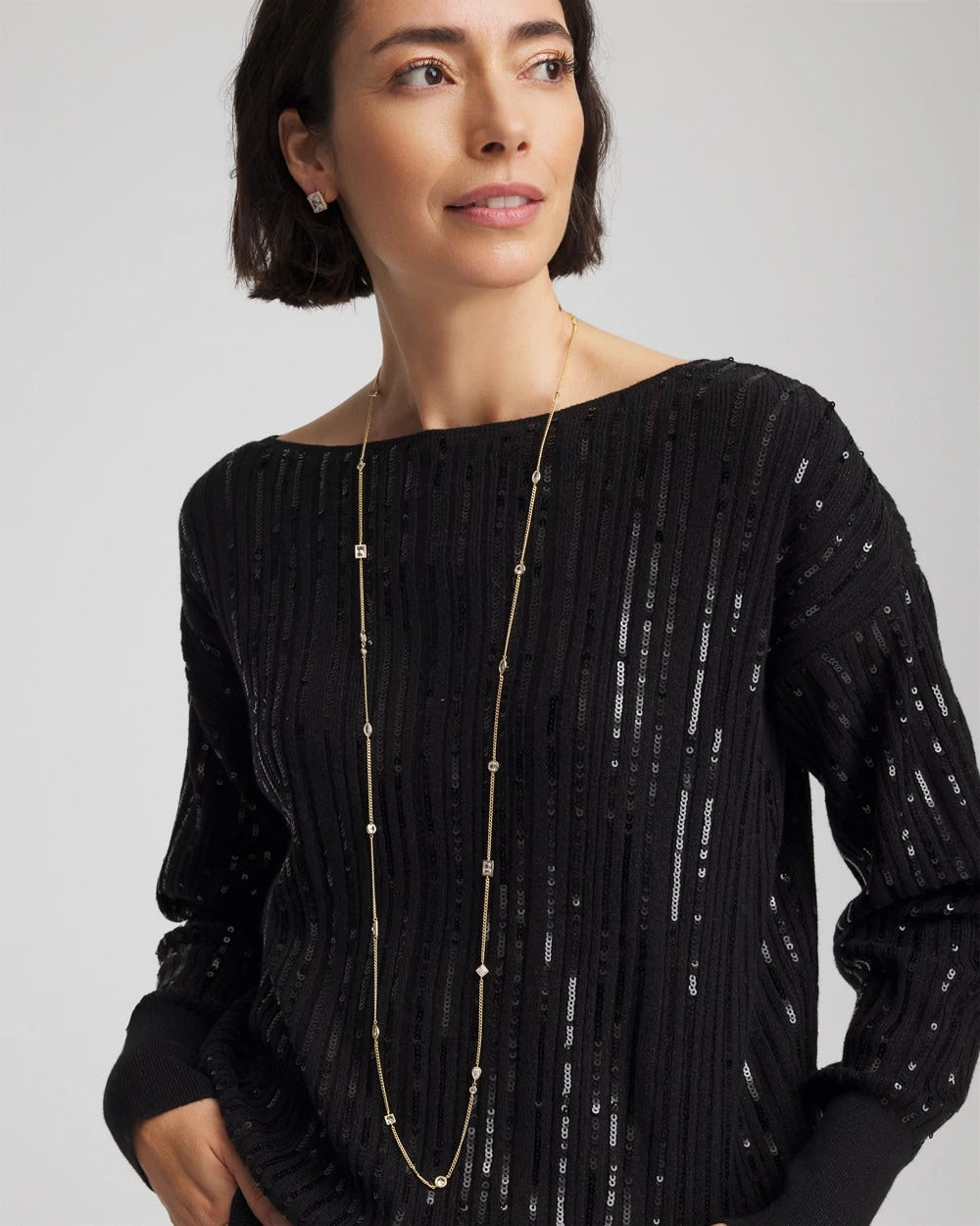 Fine Crystal Long Chain Necklace - Chico's