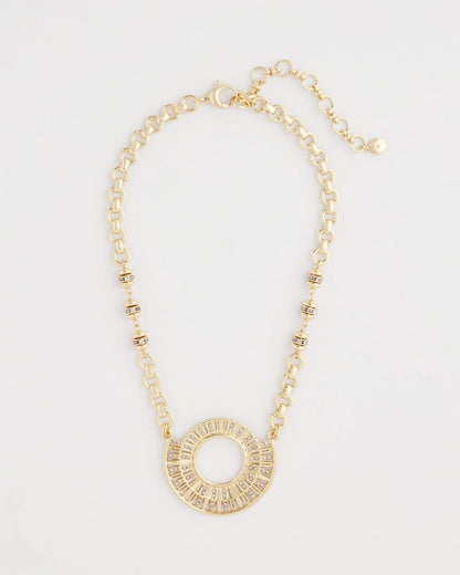 Sparkling Goldtone Circle Pendant Necklace - Chico's