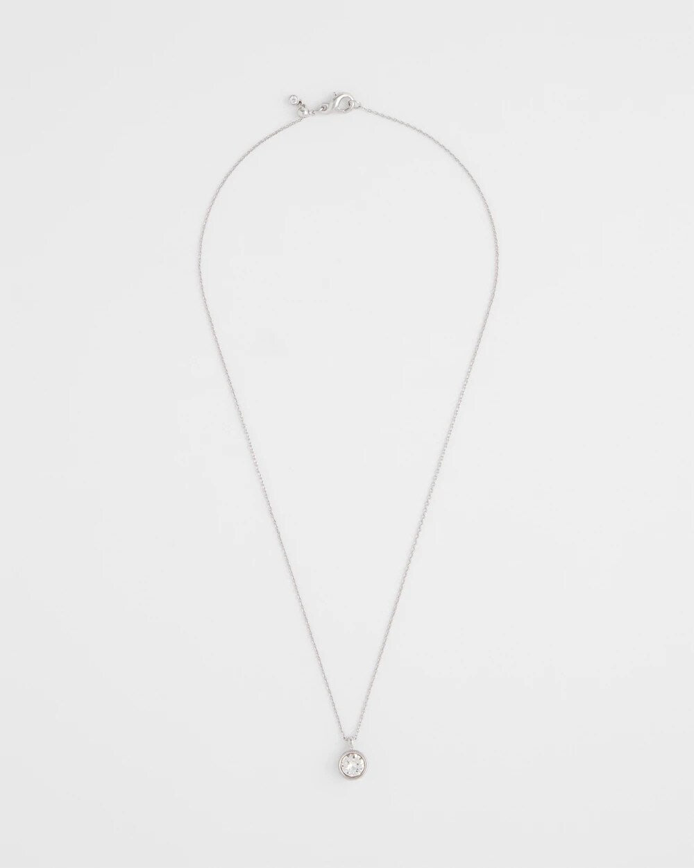 Bezel Set Pendant Silvertone Necklace - Chico's
