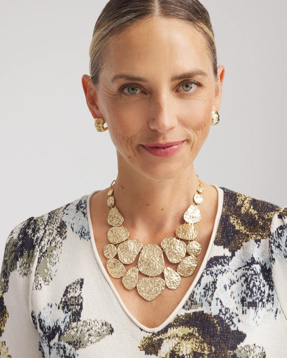 Molten Goldtone Bib Necklace - Chico's