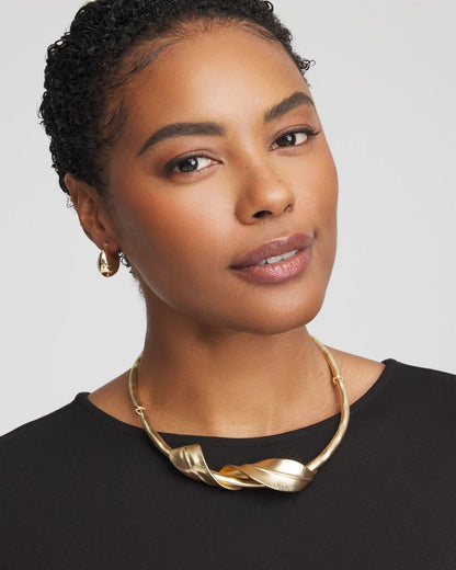 Golden Leafy Collar Necklace - Chico's