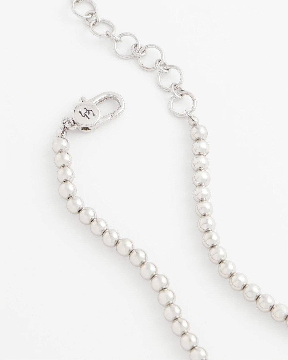 Silvertone Beaded Necklace - Chico's