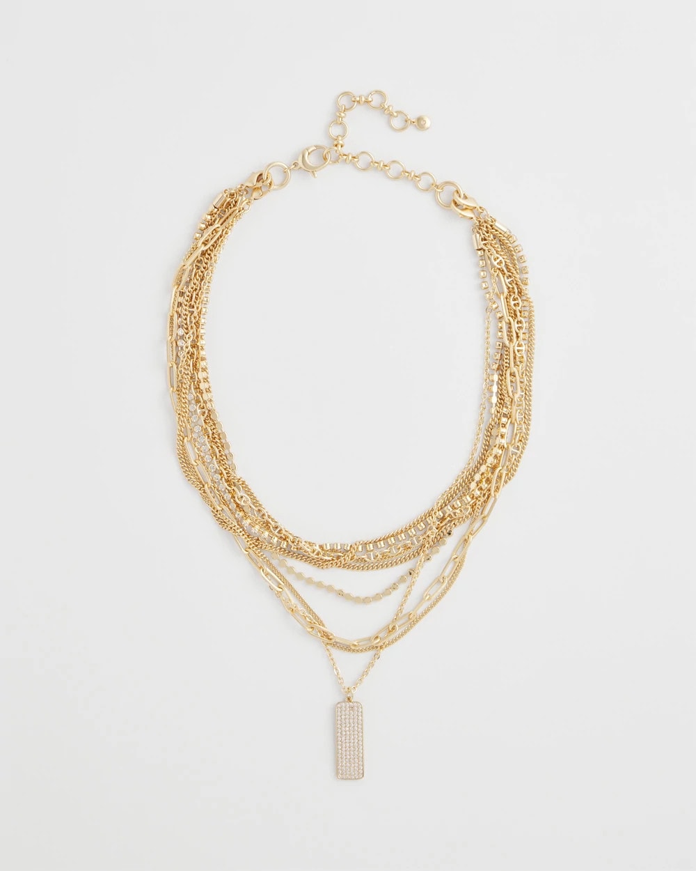 Convertible Gold Pave Pendant Necklace - Chico's