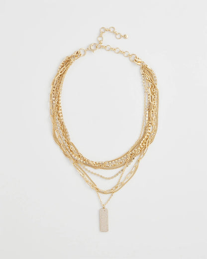 Convertible Gold Pave Pendant Necklace - Chico's