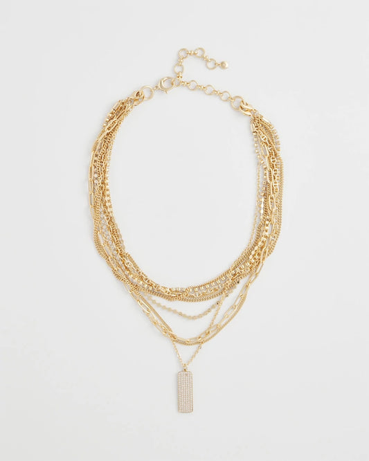 Convertible Gold Pave Pendant Necklace - Chico's