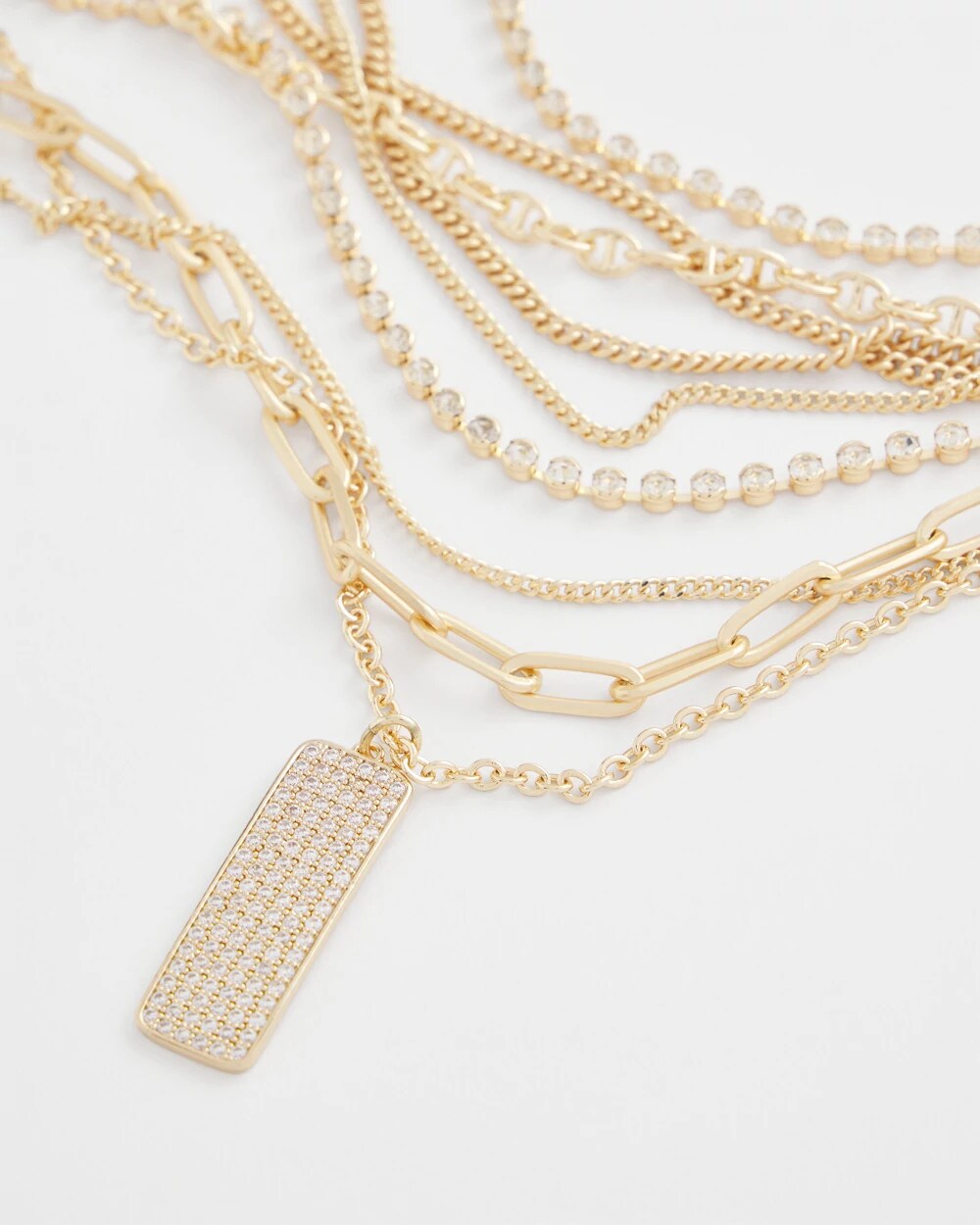 Convertible Gold Pave Pendant Necklace - Chico's