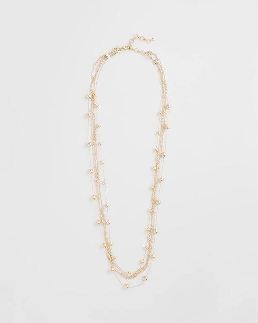 Multistrand Beaded Goldtone Necklace - Chico's