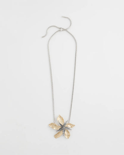Chico's Originals Mixed Metal Flower Pendant Necklace - Chico's