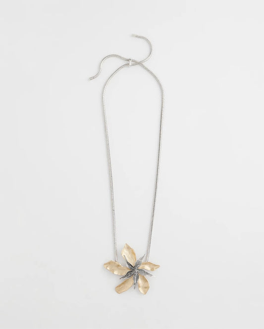 Chico's Originals Mixed Metal Flower Pendant Necklace - Chico's