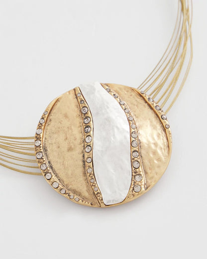 Mixed-Metal Safari Pendant Necklace - Chico's