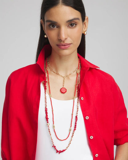 Convertible Beaded Pendant Necklace - Chico's
