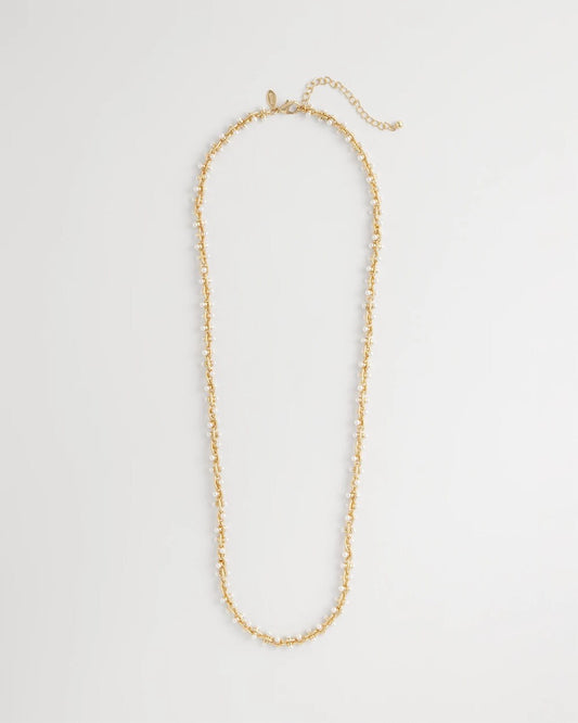 Faux Pearl Single-Strand Link Chain Necklace - Chico's